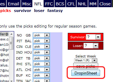 NFL Football Pool and Survivor Software 